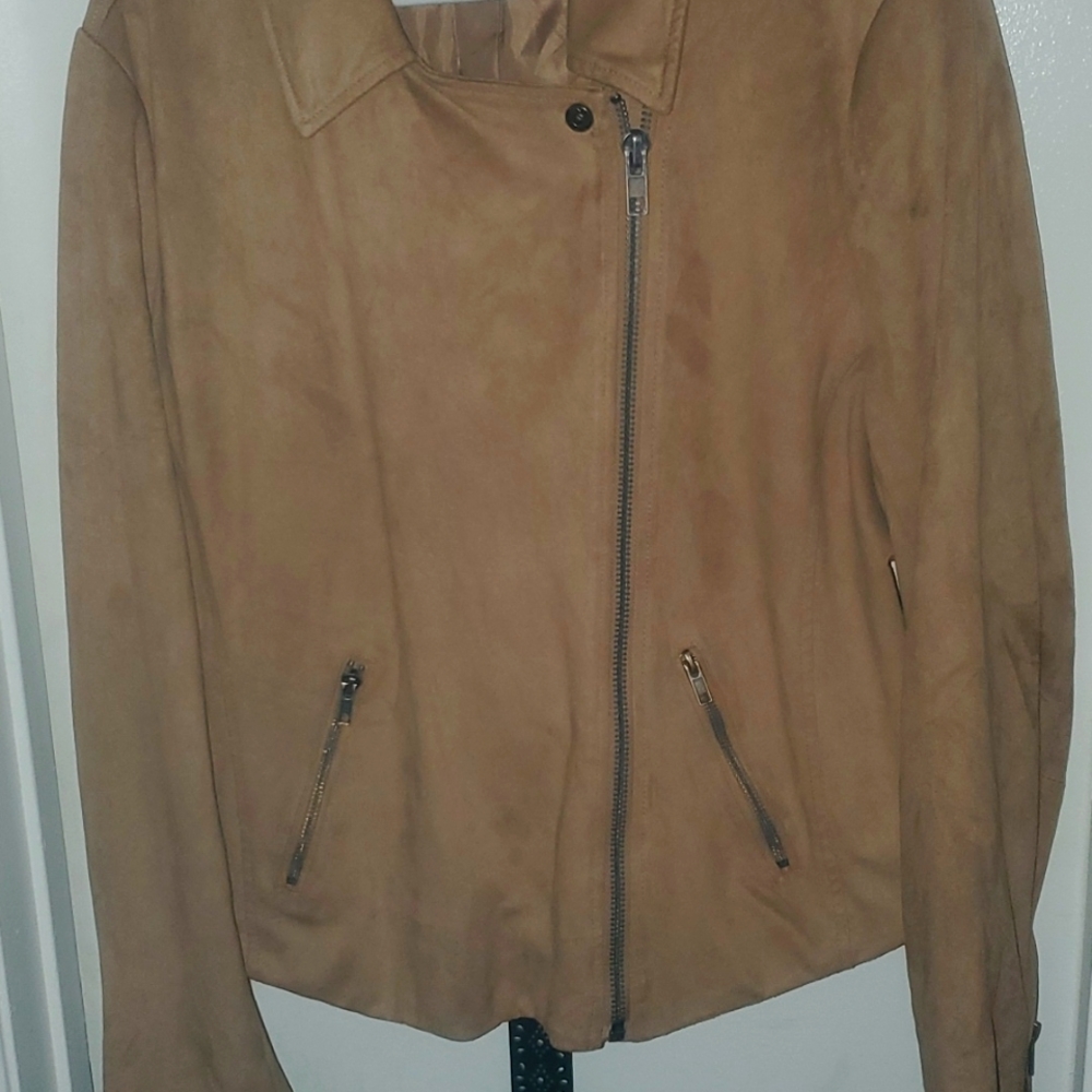 Torrid 3X Beige Faux Suede Zippered Jacket